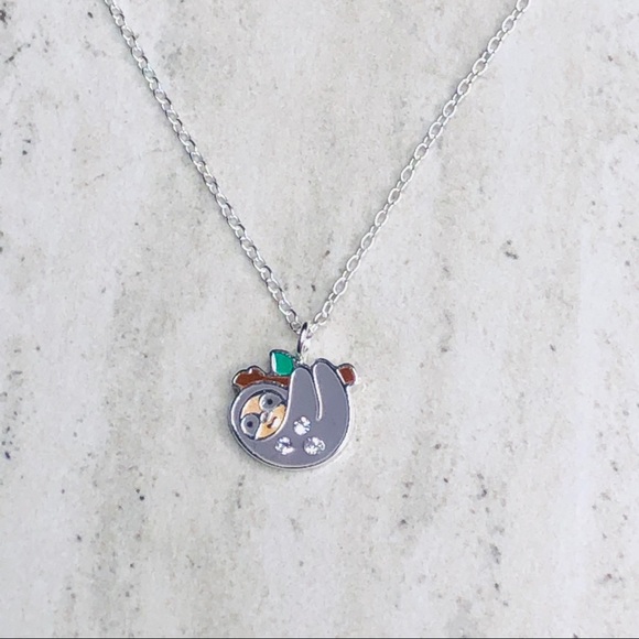 925 Sterling Silver Sloth Necklace - Picture 2 of 16